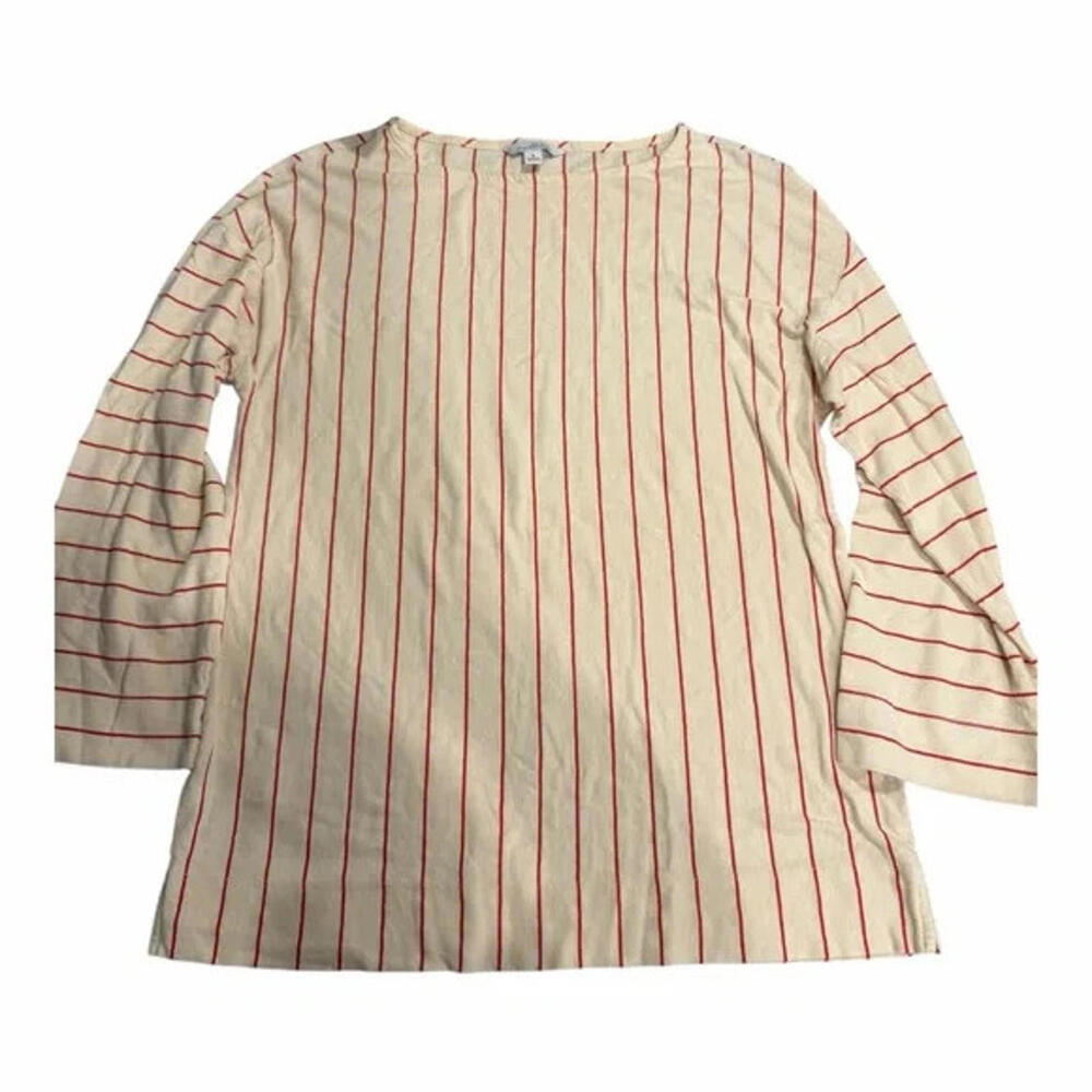 LL Bean Signature womens hemp and organic cotton striped top size S Costal Lagen